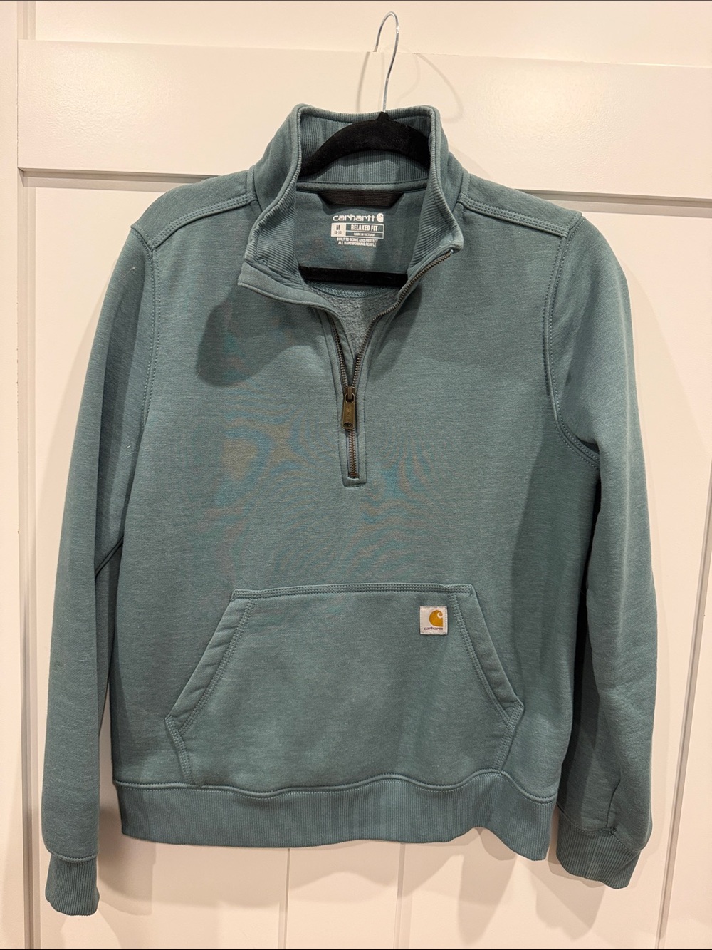 Carhartt Women’s Quarter-Zip Sweatshirt Pullover - Seafoam Green